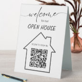 Plaque De Table Immobilier Open House Se connecter QR Code Table S (En SItu (Tableau))
