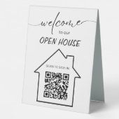 Plaque De Table Immobilier Open House Se connecter QR Code Table S (Verso)