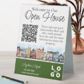 Plaque De Table Immobilier Open House Vert double face (En SItu (Tableau))