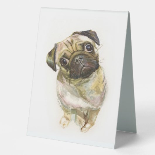 Plaque De Table Impression carlin face | Chien de Carlin mignon (Recto)