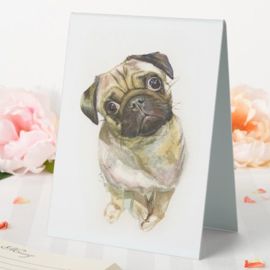 Plaque De Table Impression carlin face | Chien de Carlin mignon (In SItu (Mariage))