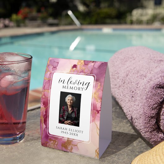 Plaque De Table In Loving Memory Foam Board with Photo | Personali (InVersositu (sur table))