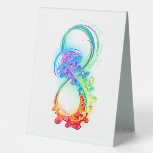 Plaque De Table Infinity avec Rainbow Jellyfish (Recto)