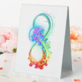 Plaque De Table Infinity avec Rainbow Jellyfish (In SItu (Mariage))