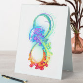 Plaque De Table Infinity avec Rainbow Jellyfish (En SItu (Tableau))