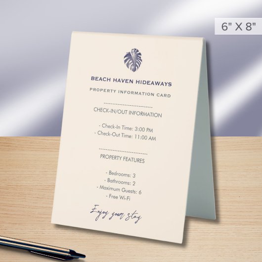 Plaque De Table Information sur l'accueil