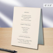 Plaque De Table Information sur l'accueil