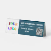 Plaque De Table Informations sur le logo personnalisé Code QR Tabl (Recto)