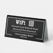 Plaque De Table Informations WiFi QR Code et réseau et mot de pass (Recto)