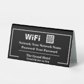 Plaque De Table Instructions WiFi avec code QR (Verso)