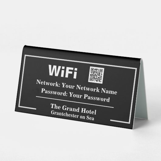 Plaque De Table Instructions WiFi avec code QR (Verso)