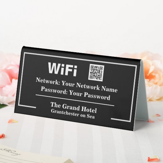 Plaque De Table Instructions WiFi avec code QR (In SItu (Mariage))