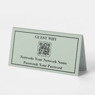 Plaque De Table Instructions WiFi avec table tente code QR