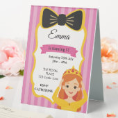 Plaque De Table Invitation d'anniversaire de la princesse rose | z (In SItu (Mariage))