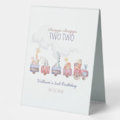 Plaque De Table Invitation d'anniversaire "Tous à bord du train jo (Recto)