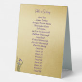 Plaque De Table Iris Violet & Bleu Aquarelle Mariage Or (Verso)