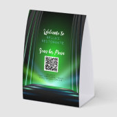 Plaque De Table Ishish Green Menu Restaurant QR Code Panneau de la (Recto)