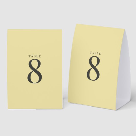 Plaque De Table Island Citrus Yellow Wedding Table Numbers (Recto/verso)