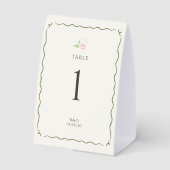 Plaque De Table Ivoire | Carte de numéro de table de mariage chic (Verso)
