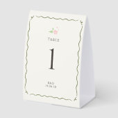 Plaque De Table Ivoire | Carte de numéro de table de mariage chic (Recto)