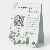 Plaque De Table Ivy Greenery Mariage Venmo Honeymoon Fund (Recto)