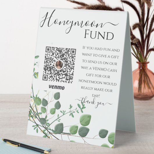 Plaque De Table Ivy Greenery Mariage Venmo Honeymoon Fund (En SItu (Tableau))