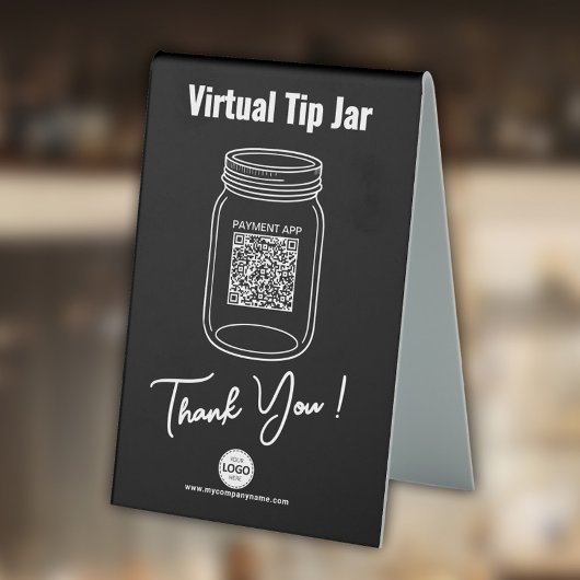 Plaque De Table Jar à conseils virtuels, code QR personnalisé, log