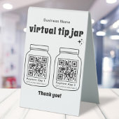Plaque De Table Jar de conseil virtuel avec 2 code QR