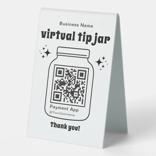 Plaque De Table Jar de conseil virtuel avec code QR (Verso)