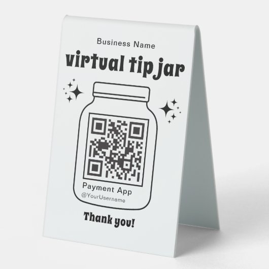 Plaque De Table Jar de conseil virtuel avec code QR (Recto)