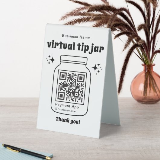 Plaque De Table Jar de conseil virtuel avec code QR (En SItu (Tableau))