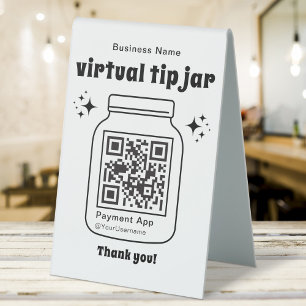Plaque De Table Jar de conseil virtuel avec code QR