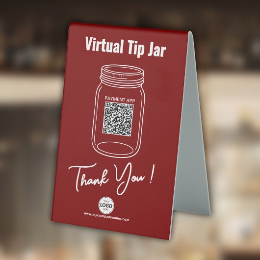 Plaque De Table Jar de conseil virtuel, Code QR personnalisé, Logo