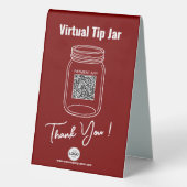Plaque De Table Jar de conseil virtuel, Code QR personnalisé, Logo (Verso)
