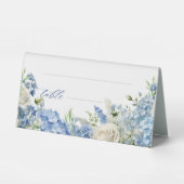 Plaque De Table Jardin anglais Hydrangea Bleu Roses Blanches Table (Recto)