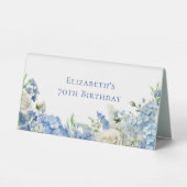 Plaque De Table Jardin anglais Hydrangea Bleu Roses Blanches Table (Verso)