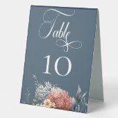 Plaque De Table Jardin bleu romantique moderne Mariage floral (Recto)