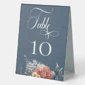 Plaque De Table Jardin bleu romantique moderne Mariage floral (Verso)