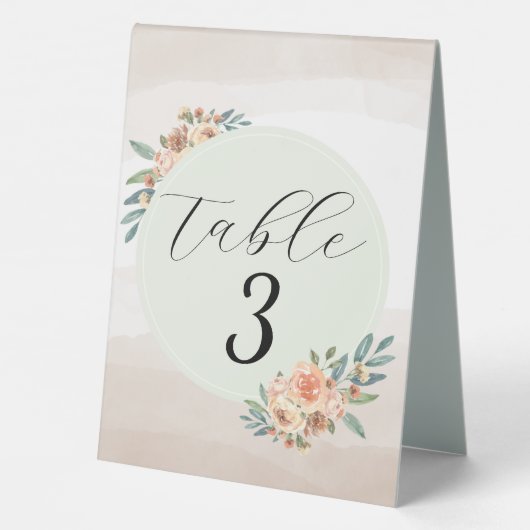 Plaque De Table Jardin d'été aquarelle mariage floral (Verso)