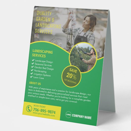 Plaque De Table Jardin Et Paysage (Recto)