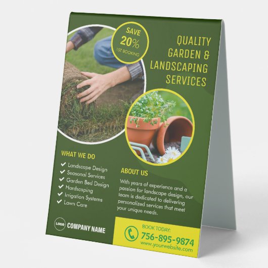 Plaque De Table Jardin Et Paysage (Recto)