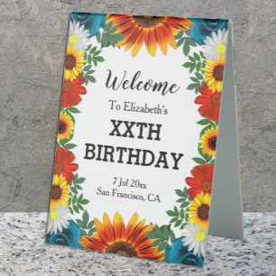 Plaque De Table Jardin été Floral Anniversaire