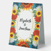 Plaque De Table Jardin été Floral géométrique (Recto)