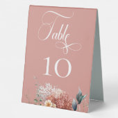 Plaque De Table Jardin rose romantique moderne Mariage floral (Verso)