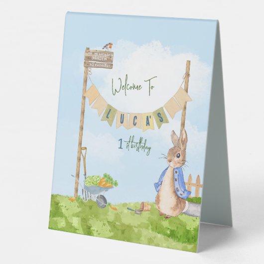 Plaque De Table Jardiner Pierre le lapin (Verso)