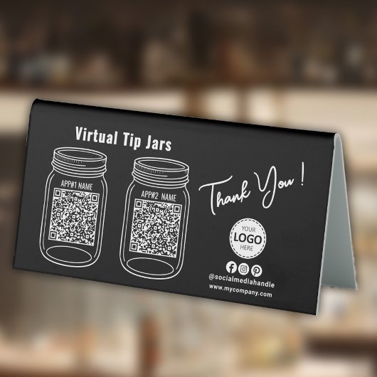 Plaque De Table Jars à conseils virtuels, application de paiement