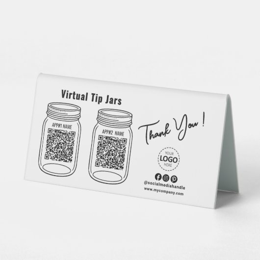 Plaque De Table Jars de conseil virtuel, application de paiement d (Verso)