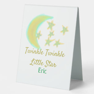 Plaque De Table Jaune vert scintille Twinkle Little Star ajouter l