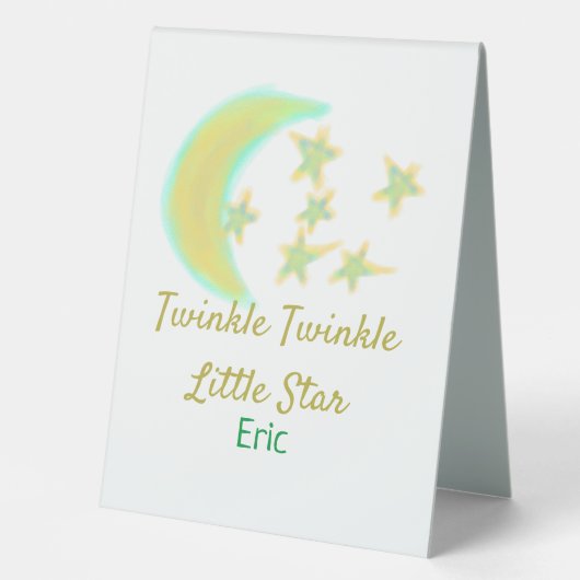 Plaque De Table Jaune vert scintille Twinkle Little Star ajouter l (Recto)
