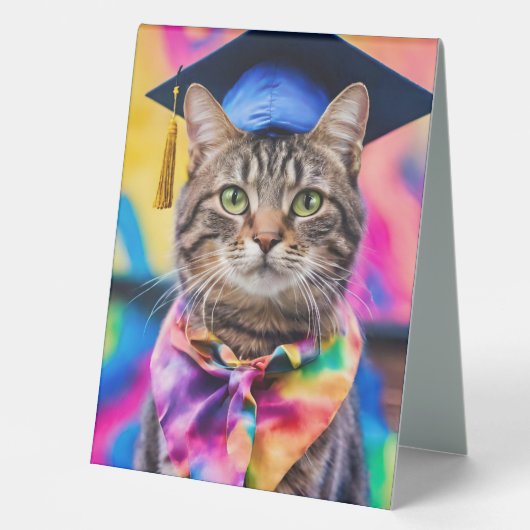 Plaque De Table Jazzy Kitty grand casquette (Recto)